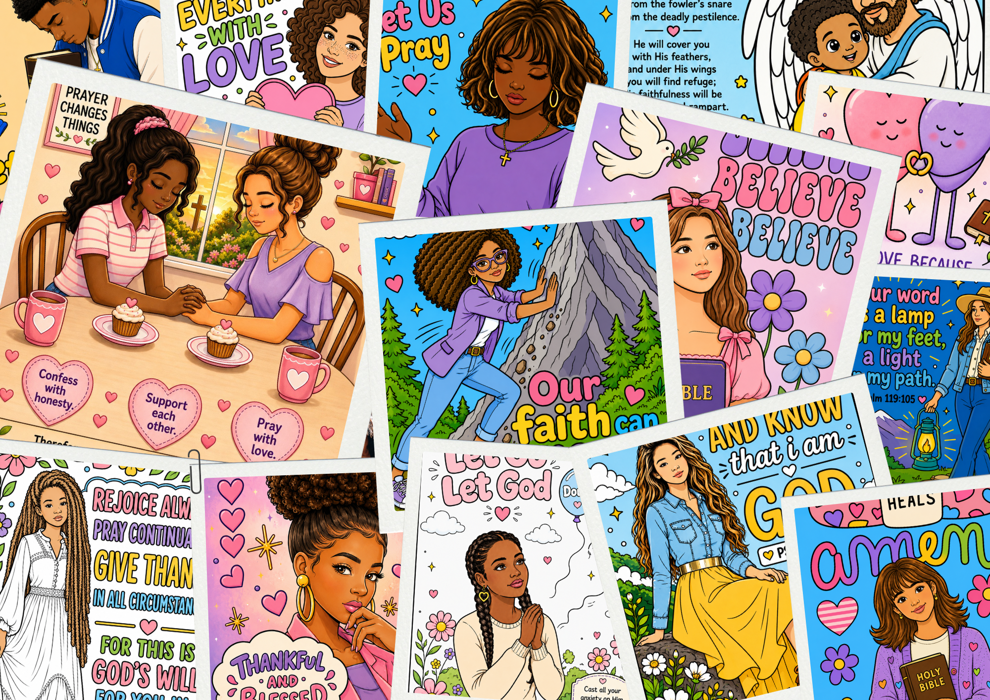 Let’s Pray – Collection 1 - Christian Coloring Pages Bundle