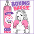 Boxing Baddies Coloring Pages | 12 Page Bundle | Strong Confident Powerful Women | Printable PDF Coloring Book | Instant Download